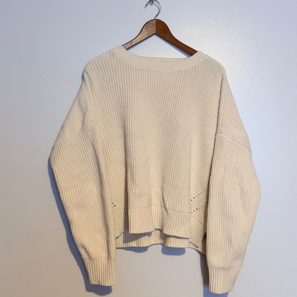 Duluth Trading Co Cream Crew Neck Sweater